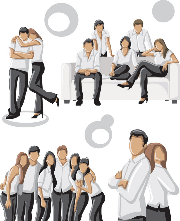 free vector Photo of young men and women vector 3